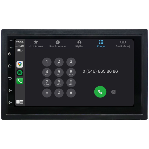 Universal Double Din Android Multimedya Sistemi